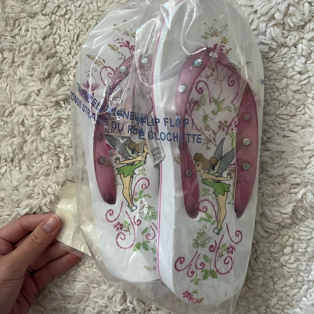 Y2K Tinker Bell Platform Flip Flops size 5-6